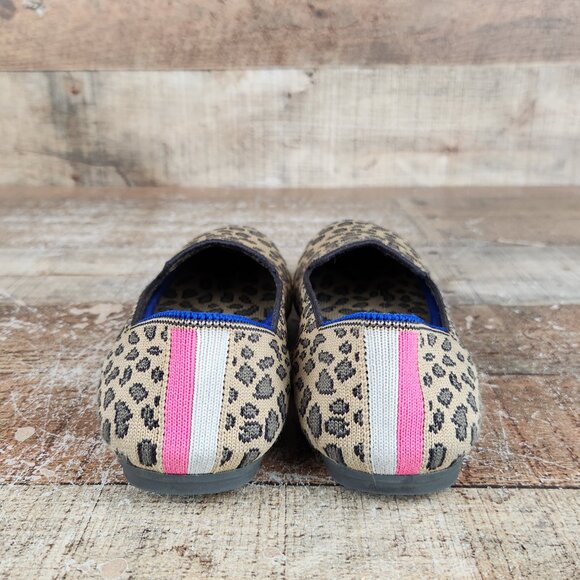 Rothy's Girls 3 Kids Loafer Leopard Print Knit Fabric Slip On Everyday Shoes - Picture 5 of 10
